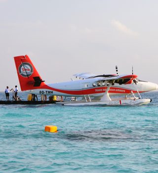 Seaplane At Jetty In The Lagoon Seaplane At Jetty In The Lagoon