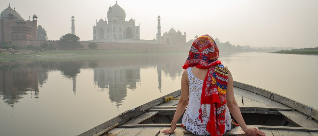 Taj  Mahal From The  Yamuna River At  Agra
