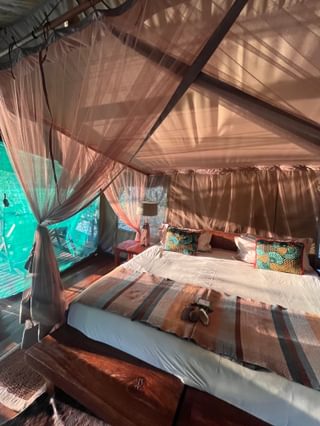 Tented challet at Kaingu Lodge Kafue National Park Zambia Tented challet at Kaingu Lodge Kafue National Park Zambia