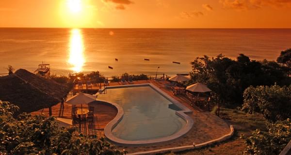 The Manta Resort Pool At Sunset