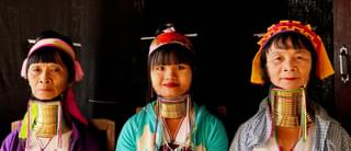Three Kayan women of different generations Myanmar min