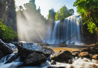 Tropical Waterfall in Cambodia Canva Pro Tropical Waterfall in Cambodia Canva Pro
