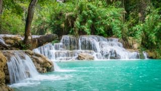 Turquoise Water of Kuang Si Waterfalls Turquoise Water of Kuang Si Waterfalls