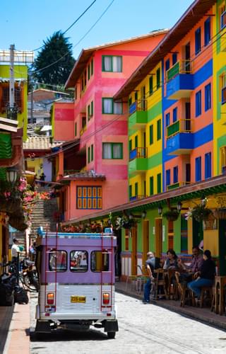 Vibrant coloured builidings Colombia min