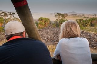 Viewing Wildebeest From Balloon Viewing Wildebeest From Balloon