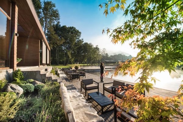 Outdoor deck &Beyond Vira Vira Lake District Chile Outdoor deck &Beyond Vira Vira Lake District Chile
