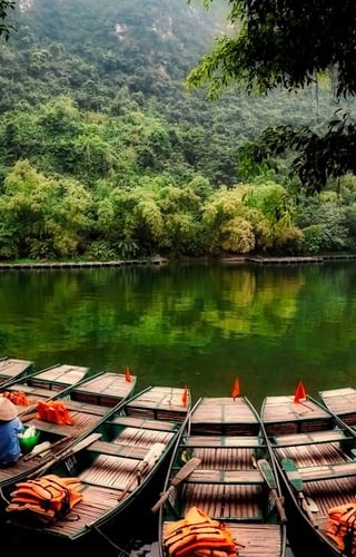 Boats by the River in Vietnam Canva Pro