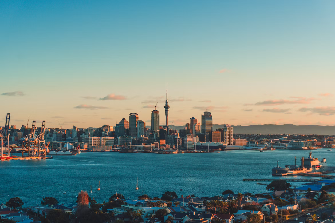 Auckland Skyline Sunset