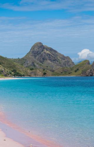 Pink beach in Indonesia min