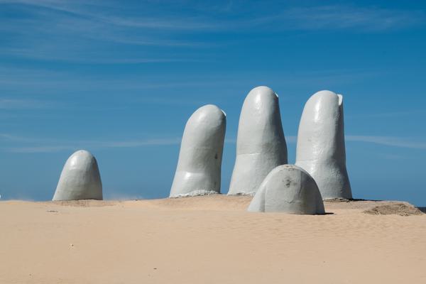 La Mano sculpture beach Punta del Este Uruguay La Mano sculpture beach Punta del Este Uruguay