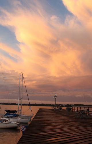 Sunset at dock Colonia del Sacramento Uruguay