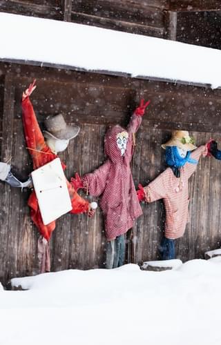 Mum and daughter family snowing Japan tourists Hokkaido