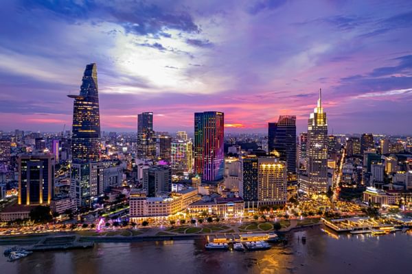 Ho Chi Minh City night skyline Vietnam Ho Chi Minh City night skyline Vietnam