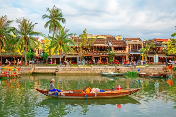 Boat along the river in Hoi An Vietnam Boat along the river in Hoi An Vietnam