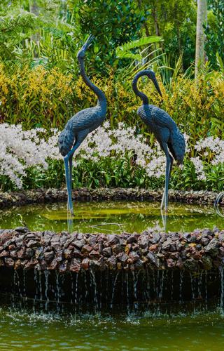 Crane fountain National Orchid Garden Botanical Garden Singapore