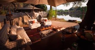 Lounge view chongwe river camp lower zambezi
