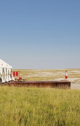 11 San Camp Swimming pool tent Botswana Natural Selection