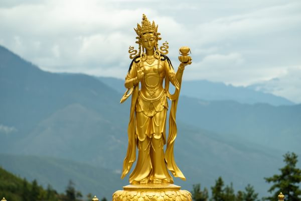 Gold dakini statue Monastery Bhutan Gold dakini statue Monastery Bhutan
