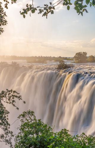 Vic Falls on Zambezi River Zambia Zimbabwe