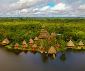 Panoramic view hotel Napo Wildlife Centre Amazon Ecuador