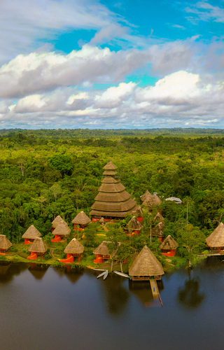Panoramic view hotel Napo Wildlife Centre Amazon Ecuador Panoramic view hotel Napo Wildlife Centre Amazon Ecuador