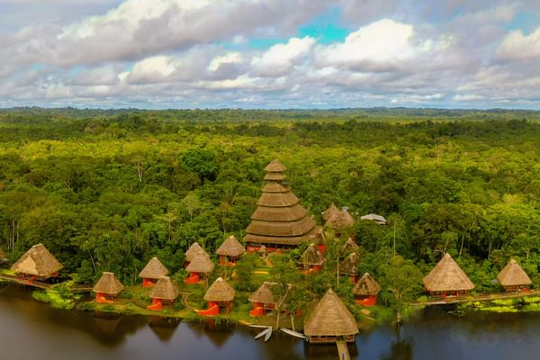 Panoramic view hotel Napo Wildlife Centre Amazon Ecuador Panoramic view hotel Napo Wildlife Centre Amazon Ecuador