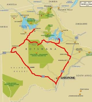 Self Drive Map Botswana