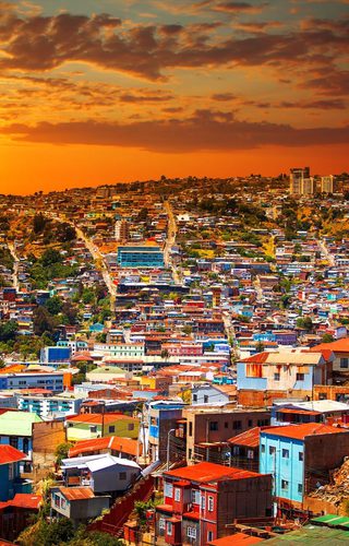 Sunset over Valparaiso Chile