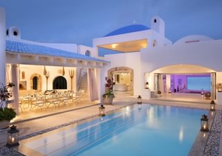Villa Santorini Pool At Sunset Villa Santorini Pool At Sunset