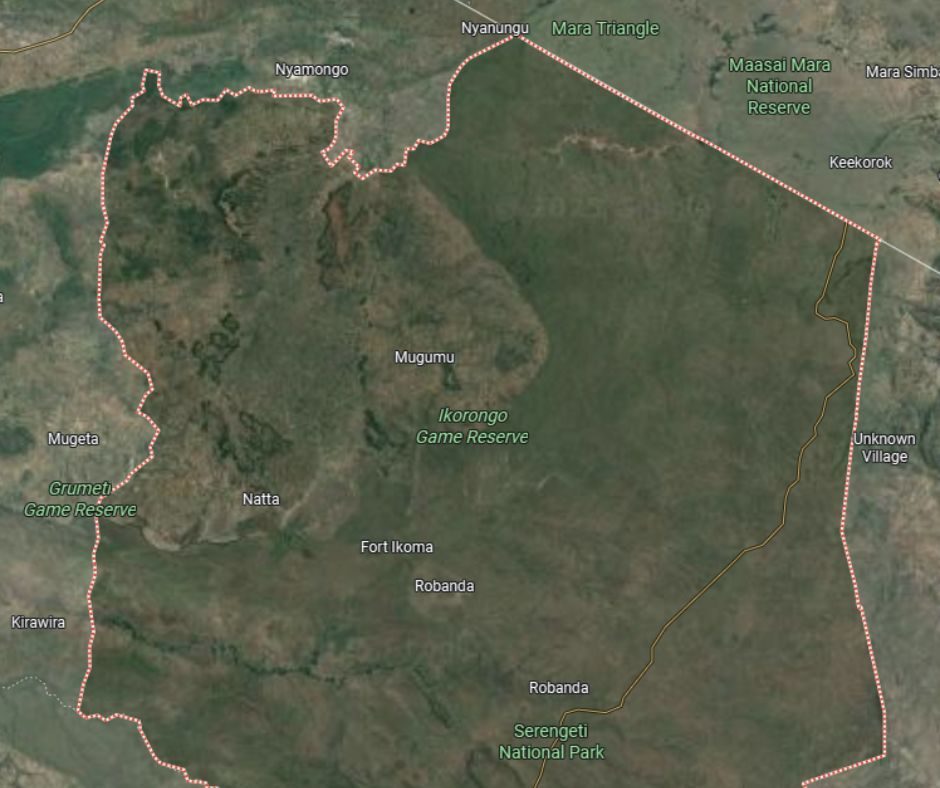 Serengeti Ecosystem overview - Google Maps screengrab